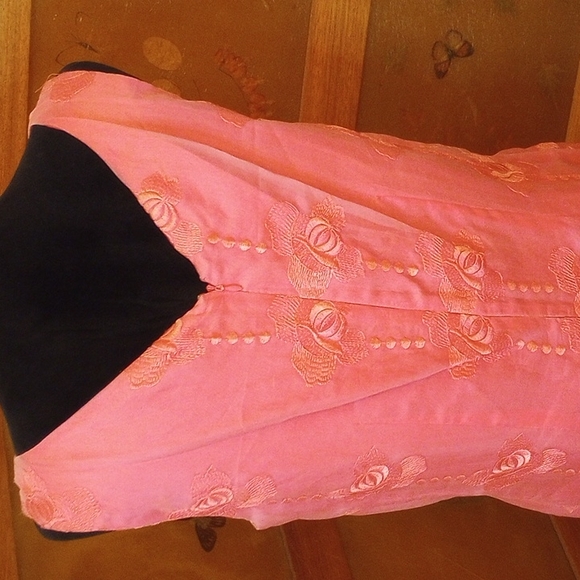 VTG Pastel Pink Silk Dress - Picture 9 of 13